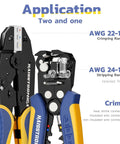 Automatic Wire Stripper And Crimping Tool For AWG 24-10 Wire, Ratchet Crimper For Heat Shrink Connectors with application details