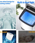 Image of Slick 14 Lb Portable Washer Dryer Combo For Dorms And Rv Fits Any Sink Spin Cycle with built-in blue light and wave wheel design.