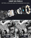 1080P Industrial Endoscope With 4.3 Inch TFT Screen 16.5ft Flexible Cable 8mm Camera Adjustable LED Lights 1 Million Pixels Photo Video Recording USB C Charging showing 1080P HD lens parts and engine inspection results