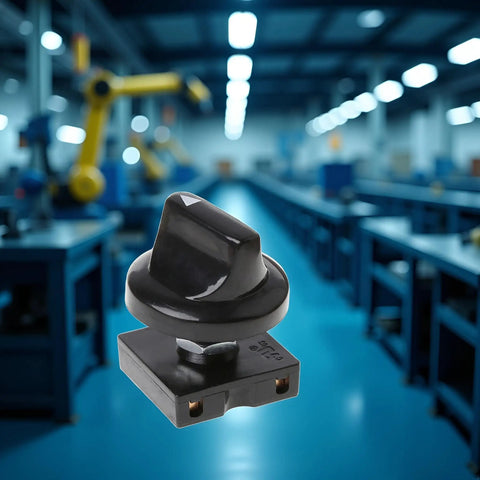 Compact Black Rotary Switch With Knob For Heavy Duty Dual Voltage 13A At 125V And 10A At 250V Four Position And Three Speed Settings