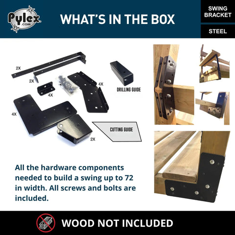 Heavy Duty Steel Swing Bracket Kit For Outdoor Chairs And Porch Benches 500 Lb Capacity Brackets Only For Patio Swing Frames Easy Do It Yourself Setup No Wood Included
