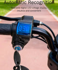 Plug And Play Throttle Control Switch With LCD Voltage Display And Key Lock For E-Scooters mounted on handlebar