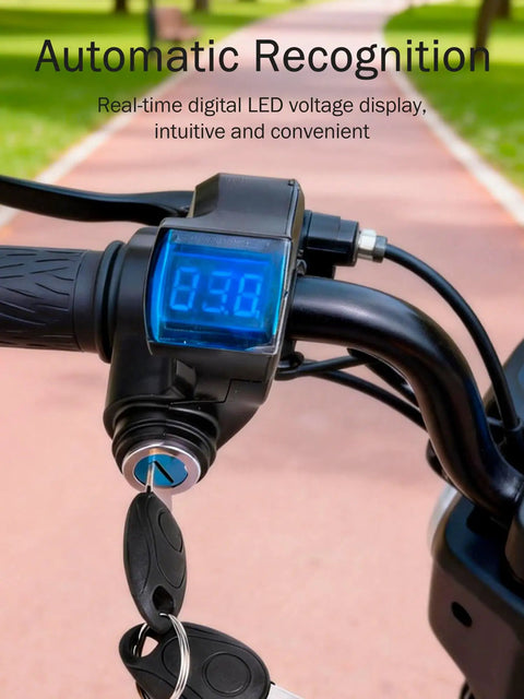 Plug And Play Throttle Control Switch With LCD Voltage Display And Key Lock For E-Scooters mounted on handlebar