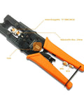 Coax Cable Crimping Tool Kit With 3 Adapters F BNC RCA Universal RG58 RG59 RG6 Cutter Heavy Duty Anti Rust Finish Adjustable Double Spring