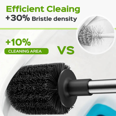 Heavy Duty Toilet Plunger And Brush Set Straight Up Built To Crush Stubborn Clogs with high density bristles for efficient cleaning.