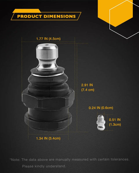 Heavy Duty Ball Joints For RZR XP 4 1000 EPS UTV Upgrade Replace Worn Front Or Rear Joints Easy 10 Minute Install OEM Size Precision Fit Heavy Duty Steering Linkage For Rough Terrain And Big Trails. Product dimensions shown with 1.77 in ball joint and bolt