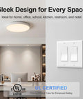Two Single Pole Rocker Switches With 2 Gang Decora Wall Plate Set, Easy Install Kit With Screws, Fits Standard Electrical Boxes, UL And CUL Certified For Safety, Dope Home Upgrade For Quick, Clean, Modern Switch Panel on white wall