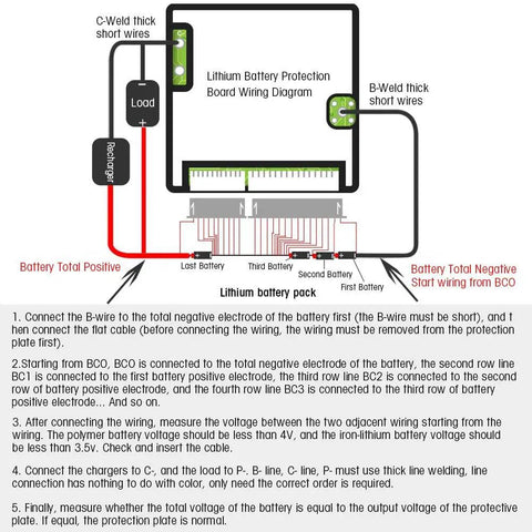 Workhorse 24 String 50 Amp 3.7 Volt Li Ion Lipo Bms Protection Circuit Board Wiring Diagram for Battery Packs