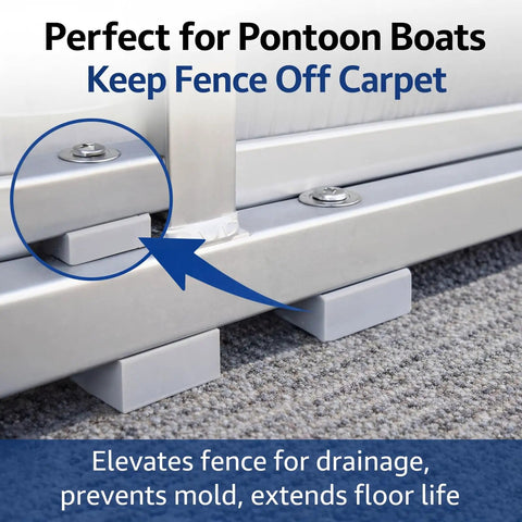 32 Piece Pontoon Fence Riser Kit For Pontoon Boat Rail Spacers Three Eighths Inch Nylon Gray Improve Water Flow Under Deck