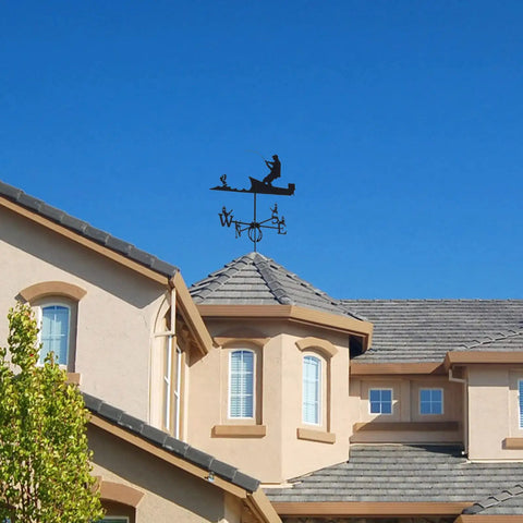 Weather Vane Roof Mount Kit For Outdoor Decor, Wind Direction Indicator With Stand, Barnyard Yard Ornament For Farmhouse Backyard, Lawn Decor For Garage Or Patio, Easy Install And Weatherproof