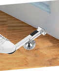 Heavy Duty Door Lifter Tool For Drywall And Board Work Easy Window Hinge Hoist Multi Function Carpenter Helper on wooden floor with a shoe.