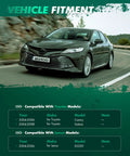 Car driving on road with text showing compatibility for 2004-2006 Toyota Camry, 2004-2008 Solara, 2004-2006 Lexus ES330 models