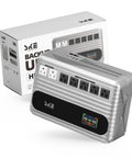 Reliable UPS Battery Backup And Surge Protector For Home Office And Desktop Setup With AVR, LCD Display, Seven Outlets, USB And Type C Charging, 850VA 480W Backup Power For Computer, Router, Modem And NAS shown with box packaging.