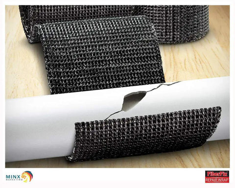 Permanent Waterproof Repair Tape 100 Times Stronger Than Duct Tape, 2 Inch Wide Roll applied to cracked pipe