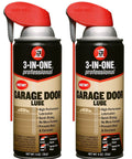 3-In-One Professional Garage Door Lubricant, 11 Oz Aerosol Can, Quick-Drying No-Mess Formula That Fights Rust And Corrosion, 2 Pack