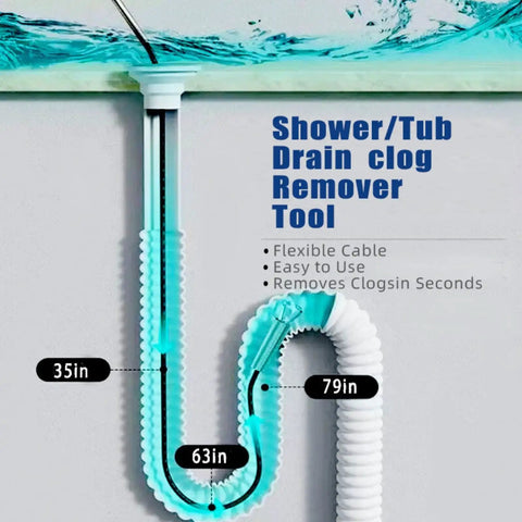 Boss Level Drain Auger Kit With Grabber For Hair Clogs Flexible Plumbing Snake For Toilet Sink Shower And Tub Heavy Duty Manual Drain Cleaner With 35 Inch 63 Inch And 79 Inch Lengths For Quick No Fuss Clog Busting