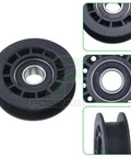 Close-up view of 2 Pack Idler Pulley and Belt Kit for LC221A Series 3 Eighths Inch Width, 64 Inch Length, Replacement Pulleys