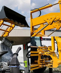 Versatile Backhoe Loader With Customizable Attachments For Digging Excavation And Loading On Farms And Construction Sites A Flexible All In One Earth Moving Powerhouse For Real World Jobs showing bucket and control details