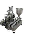 Heavy Duty Double Head Automatic Paste Filler Smooth Operator Sauce And Syrup Filling System With Conveyor Belt 100 To 1000 Ml Capacity showing stainless steel design.
