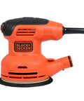 Pro Level Random Orbital Finisher Sander For Lightning Fast Wood And Metal Sanding With 230 Watt Motor And Cushion Grip Handle, side view.