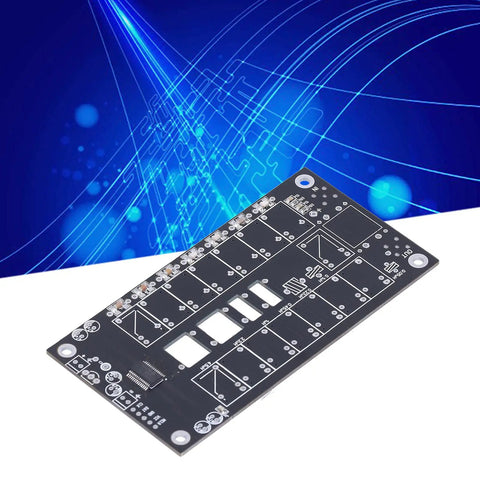 Automatic Tuner Kit 1.8 To 50 MHz HF Portable Tuner With OLED Display circuit board on blue background