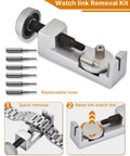 Go To All In One Watch Band Repair Kit With Link Remover And Spring Bar Tools Pro Grade Set Includes 108 Spring Bars 20 Link Pins Replacement Punches Hammer Cleaning Cloth And Easy Strap Resize For Any Size with link removal tool and replaceable pins