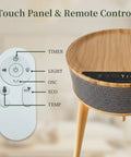 Fast 1500W PTC Ceramic Space Heater With Side Table Design showing control panel with remote features