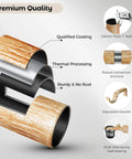 Premium quality Rustic Wood Curtain Rod Set For Windows 48 To 84 Inches 1 Inch Diameter with coating and thermal processing details.