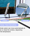 Dual Spring Automatic Greenhouse Window Opener Kit For Roof Vents With Solar Heat Sensitive Actuation shown in open position