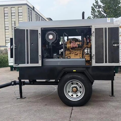 Heavy Duty Electric Mobile Industrial Air Compressor With Customizable Rotary Screw Design. Power Options Include 55KW, 75KW, 90KW, 110KW, And 132KW For Construction, Drilling, And Mining Projects. Get Powerful Air Output That Is Built To Last For Tough