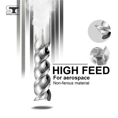 Carbide Square End Mill 3 Flute Three Eighths Inch High Feed U Type Design Pro Grade For Aluminum Milling Roughing And Finishing