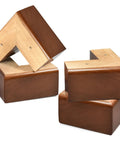 Solid Wood Furniture Risers L Shaped Bed Lifters 3 Inch Couch Feet For Sofa Table 4 Pack Heavy Duty Rubber Wood Stands seen from various angles.