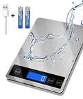Dope Digital Kitchen Scale With USB Charging Or Battery Power, Waterproof Stainless Steel, Easy LCD Readout, 1g 0.05oz Precision