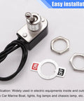 Two Pack SPST Toggle Switches Latching On Off Two Position Rocker Arm 6A AC125V And 10A DC12V With Beefy Wire Leads