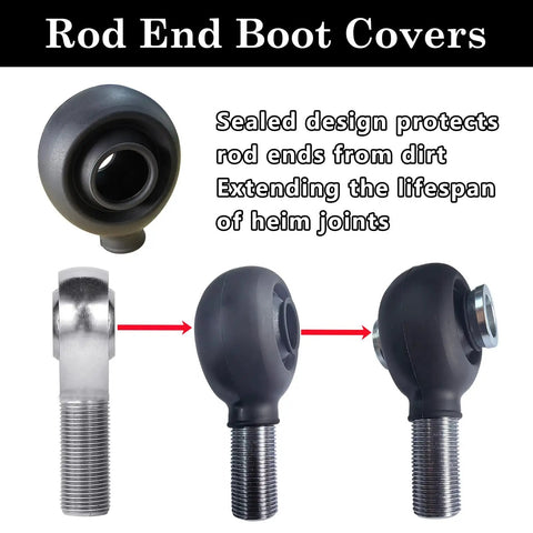 Beefed-Up Heavy Duty Five Eighth Inch Heim Joint Boots With High Temp Silicone Covers And Dust Seals For Off Road Suspension Systems, Rugged Rod End Protection Against Dirt Mud Sand, Heat Resistant And Anti Hardening, Four Pack, 5/8 inch rod end boot cover