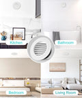 Six Inch Soffit Vent Cover Round ABS Louver With Built In Screen for attic, bathroom, garage, dryer duct ventilation installed in rooms