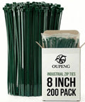 200 Piece Green Nylon Zip Ties Pack Of 8 Inch Self Locking Cable Ties Beefy Strength Plastic Wire Ties With 40 Pound Tensile Strength For Indoor And Outdoor Use Great For Home Garage Office Workshop Projects And Outdoor Bundling Of Wires And Cables.