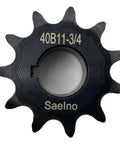 40B11 Type B Sprocket for ANSI 40 Roller Chain with 3/4 Inch Bore, 11 Teeth, Hardened 1045 Carbon Steel, Rust Resistant Finish