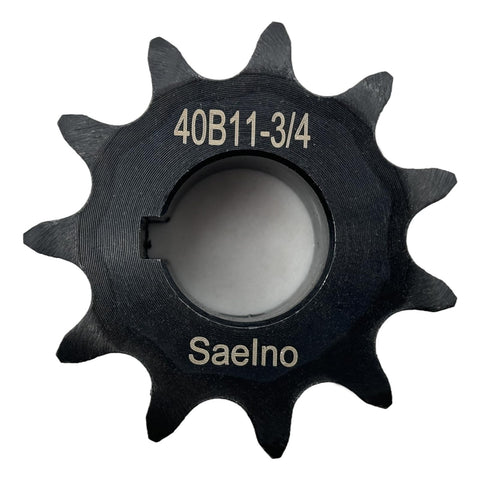 40B11 Type B Sprocket for ANSI 40 Roller Chain with 3/4 Inch Bore, 11 Teeth, Hardened 1045 Carbon Steel, Rust Resistant Finish