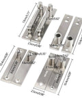 Pivot Hinge 2 Sets Heavy Duty Hidden Door Hinge For Bookcase Cabinets Sleek Center Hung 360 Degree Rotation Shaft With Easy Installation And Secret Hardware For Modern Minimalist Interiors, shown with precise measurements.