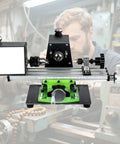 New 1200W Mini Lathe Machine For Wood Turning And Bead Making High Power Motor Hits 5000 RPM with precise chucks and green base.