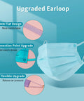 4 Layer Individually Wrapped Disposable Face Masks 50 Pcs Rainbow Color With 5mm Wide Earloops for Comfortable Fit