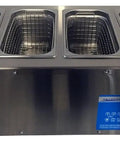 Multi Tank Ultrasonic Cleaner 4 Chamber 25 Liter Industrial Parts Washer For Carb Cleaning with stainless steel design and digital display.