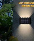 Wall-mounted Six Pack Solar Outdoor Light with 10 LED Waterproof Dusk To Dawn Fence Wall Deck Step Lighting in garden pathway