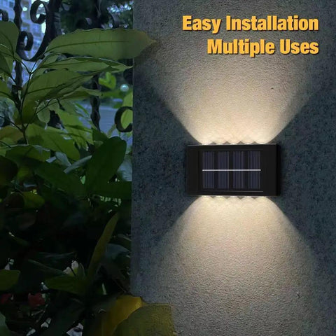 Wall-mounted Six Pack Solar Outdoor Light with 10 LED Waterproof Dusk To Dawn Fence Wall Deck Step Lighting in garden pathway