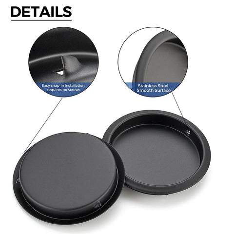 4 Pack Closet Door Finger Pulls For 2-1/8 Inch Holes Stainless steel, snap-in design, no nails, showing smooth surface and installation details.