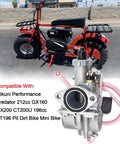 26mm Performance Carburetor Kit For Mikuni Predator 212cc GX160 GX200 CT200U KT196 Mini Dirt Bike with image of carburetor and mini bike