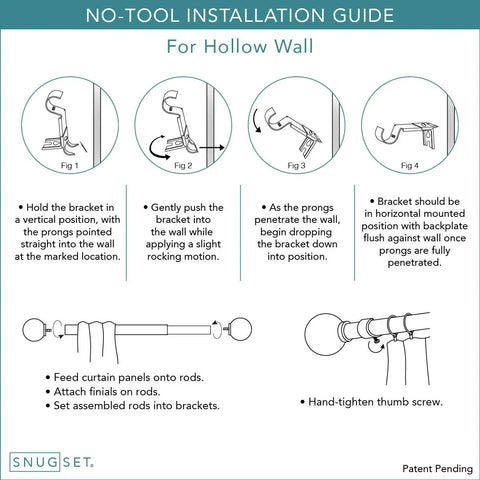 No-tool installation guide for Adjustable Curtain Rod 72 To 144 Inches With Quick Easy Install No Tools Required 1 Inch Steel Rod
