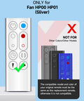 Replacement Remote For Dyson HP00 HP01 Silver Purifying Heater Fan No Fuss Plug And Play, Part 967197-13.