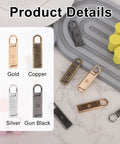 16 Piece Zipper Pull Replacement Set With Four Color Detachable Pullers for luggage, jackets, backpacks, bags, suitcases, and shoes.
